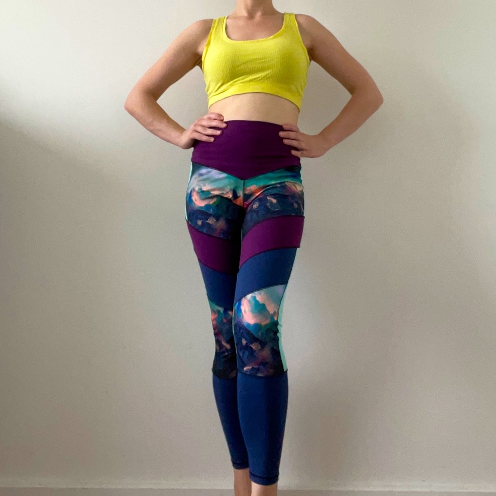 Pink Salmon Multicolored Stretchy Leggings size S